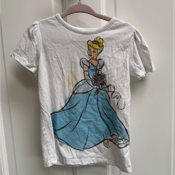 Old Navy Collectabilities 3T Girls White and Blue Cinderella Disney Short Sleeve - Picture 1 of 6